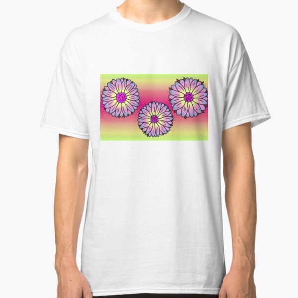 Retro Hawaiian Pink Flowers Classic T-Shirt