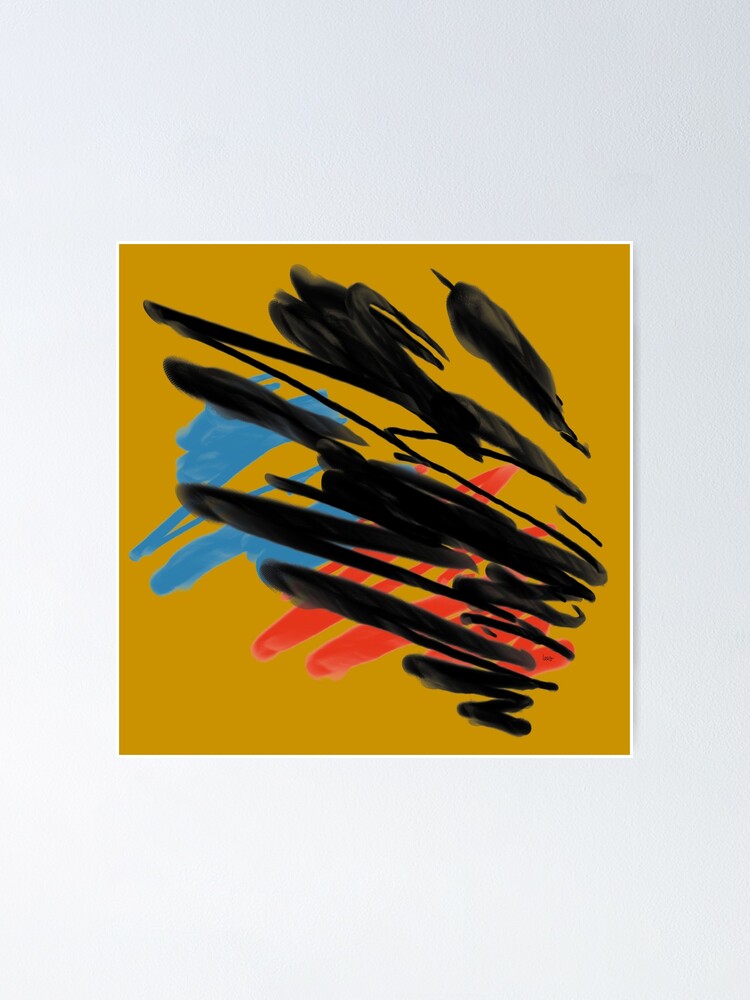"Abstract 14 (mustard yellow background)" Poster for Sale by MentaLee