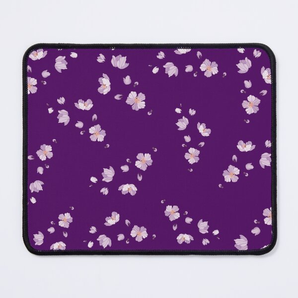 Artikelvorschau, Kleine zierliche purpurrote Blumen auf tiefpurpurnem Hintergrund entworfen und verkauft von burbankdesigns.