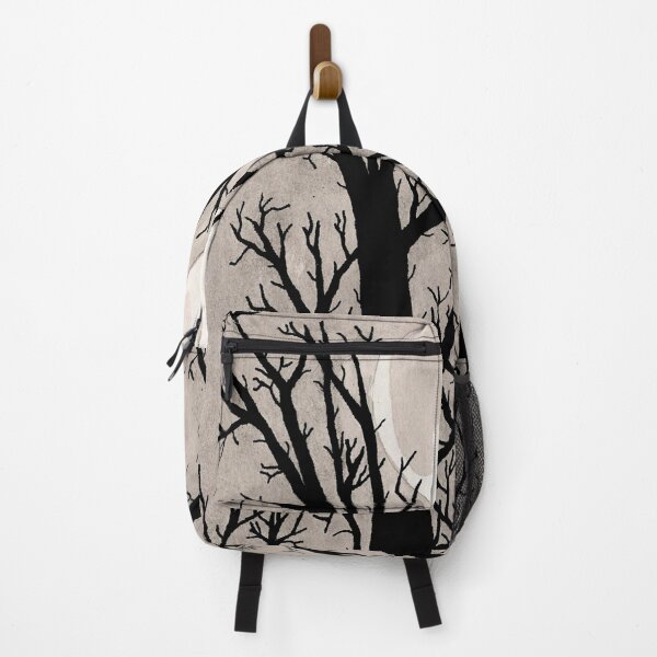 Item preview, Moonlit Trees, gray scale night scene with full moon and two trees. designed and sold by HBBArtShop.
