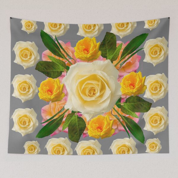 Item preview, SPRING GARDEN ROSE ABUNDANCE PATTERNS TEAL ART   designed and sold by sharlesart.