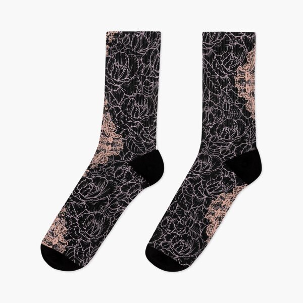 Item preview, Pretty Floral Pink On Black French Pattern Design designed and sold by EarthArtDesigns.