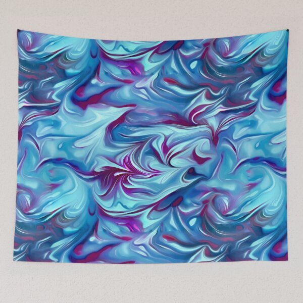 Item preview, Dark Silky Blue and Magenta Marbled Swirl designed and sold by nimreninmu.