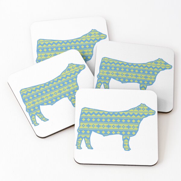 Item preview, Livestock Show Steer with Green & Blue Southwest Pattern designed and sold by Sam Morrison.