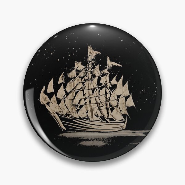 Item preview, drawing illustration of a galleon on a black background designed and sold by Cyberomiz.