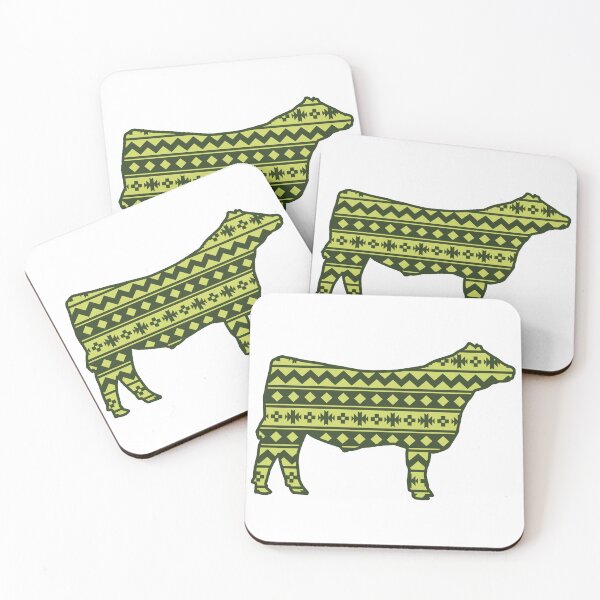 Item preview, Show Steer Cattle with Green Southwest Pattern designed and sold by Sam Morrison.