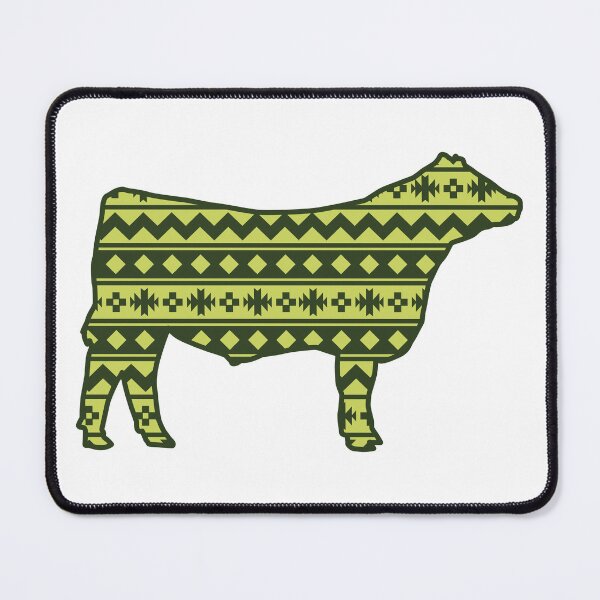 Item preview, Show Steer Cattle with Green Southwest Pattern designed and sold by Sam Morrison.