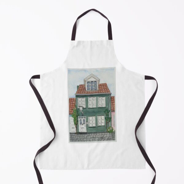 Item preview, Watercolor illustration of Denmark house - Hygge - Mollestien street house - Copenhagen designed and sold by Malu-Iriarte.