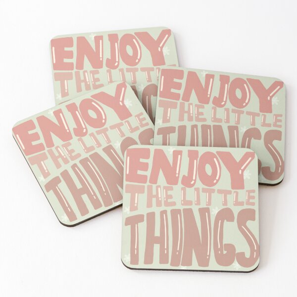 Item preview, Enjoy the little things, inspirational life quote (green colour palette, color palete) designed and sold by Sanaura.