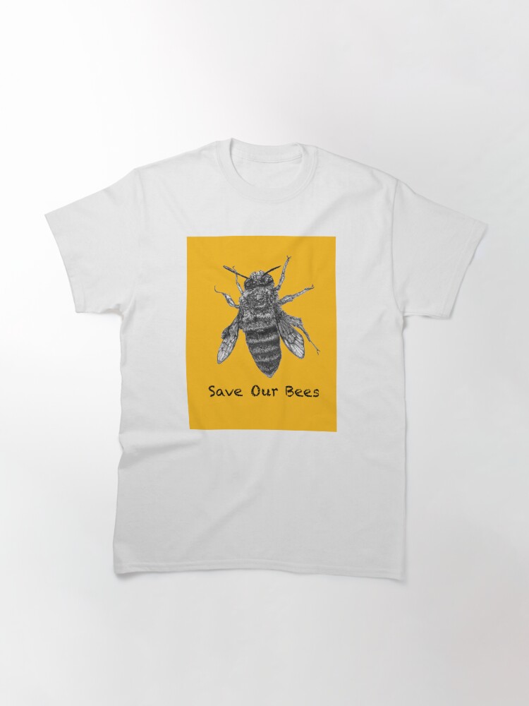 Alternate view of Save Our Bees in GOLD - featuring Buzzie the Bee Classic T-Shirt