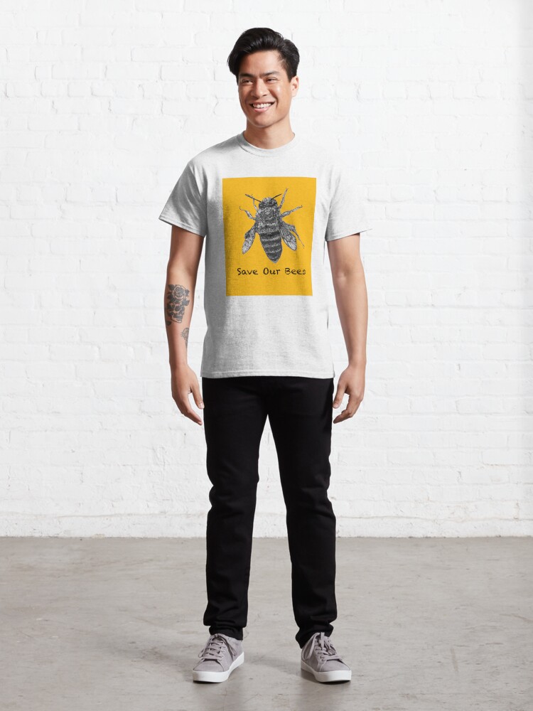 Alternate view of Save Our Bees in GOLD - featuring Buzzie the Bee Classic T-Shirt