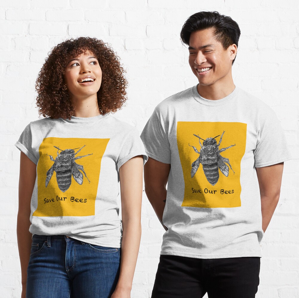 Save Our Bees in GOLD - featuring Buzzie the Bee Classic T-Shirt
