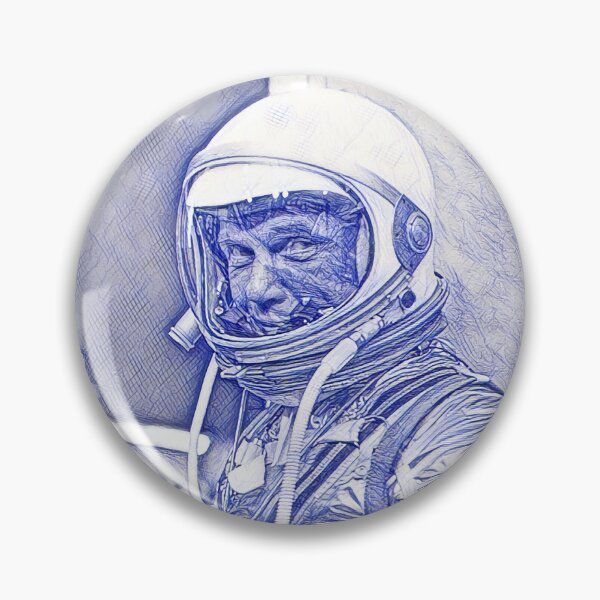 Item preview, John Glenn Wearing A Space Suit Sketch designed and sold by warishellstore.