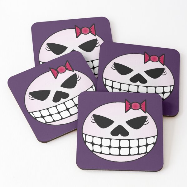 Item preview, Grinning Girl Skull with Bow designed and sold by RawSunArt.
