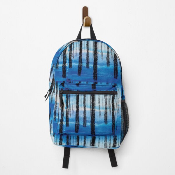 Item preview, Blue Forest, an abstract snowy landscape view painted in watercolors. designed and sold by HBBArtShop.