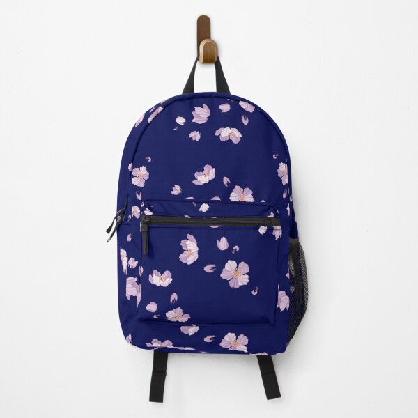 Item preview, Small Dainty Purple Flowers on Navy Blue Background designed and sold by burbankdesigns.