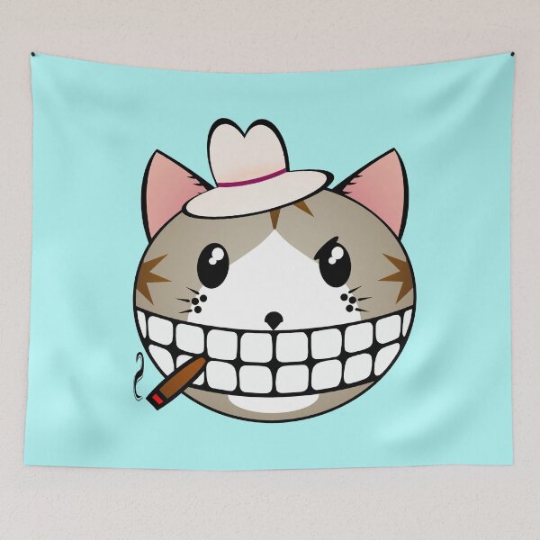 Item preview, Gangster Kitty - Grey Tabby Tuxie designed and sold by RawSunArt.