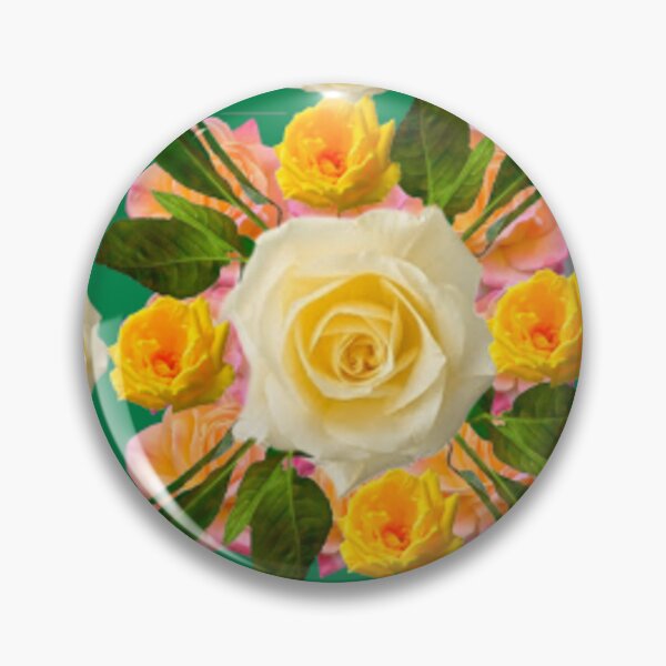 Item preview, SPRING YELLOW GARDEN ROSE PATTERNS TEAL ART designed and sold by sharlesart.