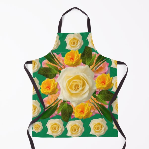 Item preview, SPRING YELLOW GARDEN ROSE PATTERNS TEAL ART designed and sold by sharlesart.