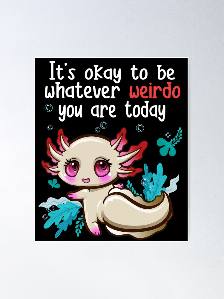 Funny Cute Axolotl Animal Art Poster for Sale by Salvadax