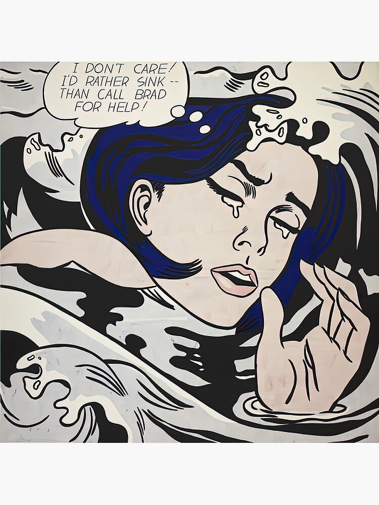 Discover Drowning Girl by Roy Lichtenstein Poster Premium Matte Poster