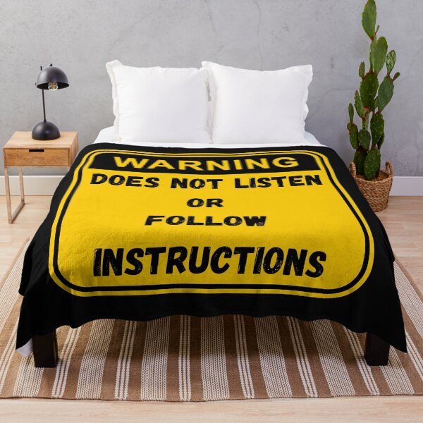 Item preview, Warning - Does Not Listen or Follow Instructions  designed and sold by MemasStore23.