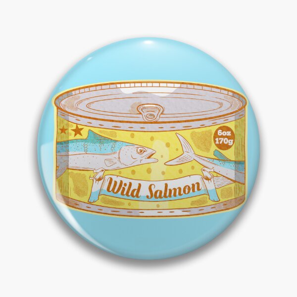 Item preview, Wild Salmon Pop art tin of fish designed and sold by piedaydesigns.
