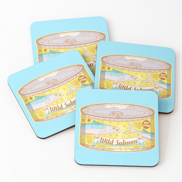 Item preview, Wild Salmon Pop art tin of fish designed and sold by piedaydesigns.