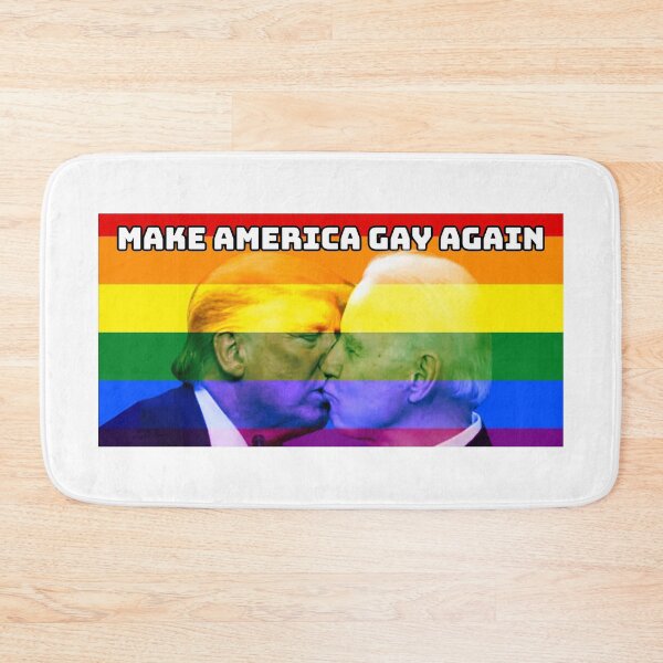 Item preview, Make America Gay Again trump kissing biden bumper sticker designed and sold by cassarie2.