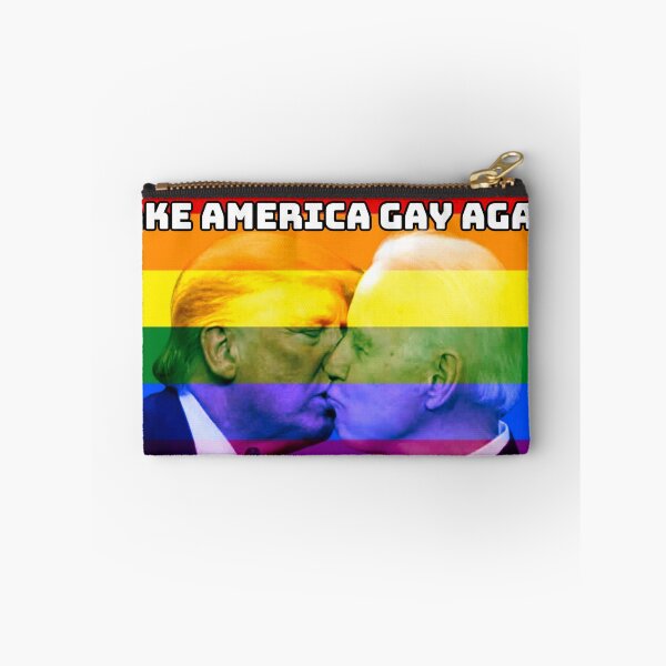 Item preview, Make America Gay Again trump kissing biden bumper sticker designed and sold by cassarie2.