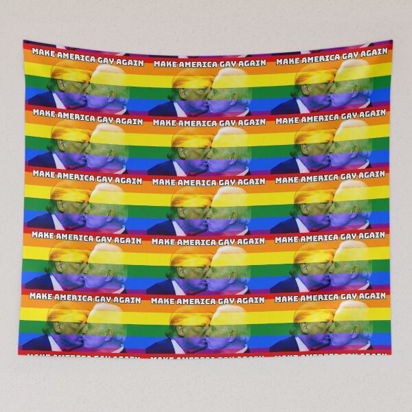 Item preview, Make America Gay Again trump kissing biden bumper sticker designed and sold by cassarie2.