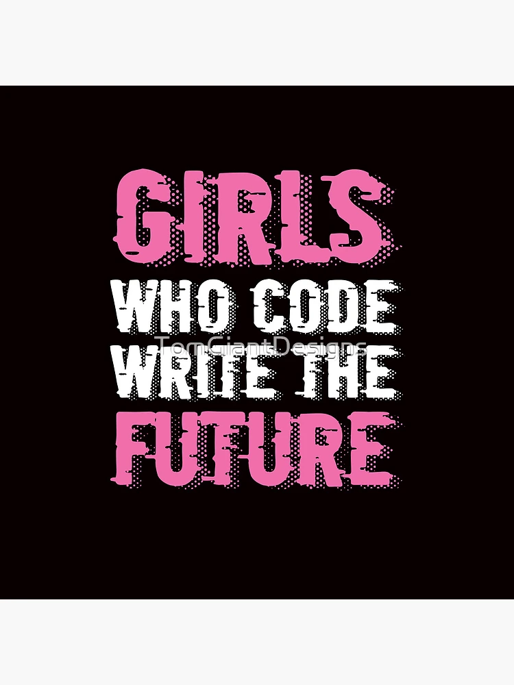 Thumbnail 4 of 4, Clock, Girl Who Code Write Future Computer Science Programming Nerd designed and sold by TomGiantDesigns.