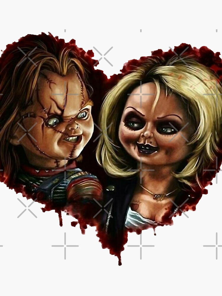 Gifts For Women Chucky And Tiffany Heart Design Sticker