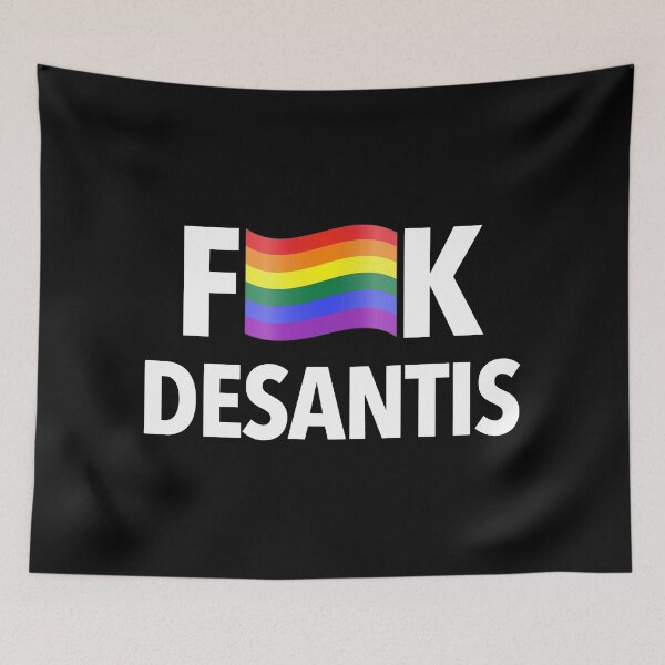 Item preview, F DeSantis - Censored with a Gay Pride Flag (white) designed and sold by Thelittlelord.