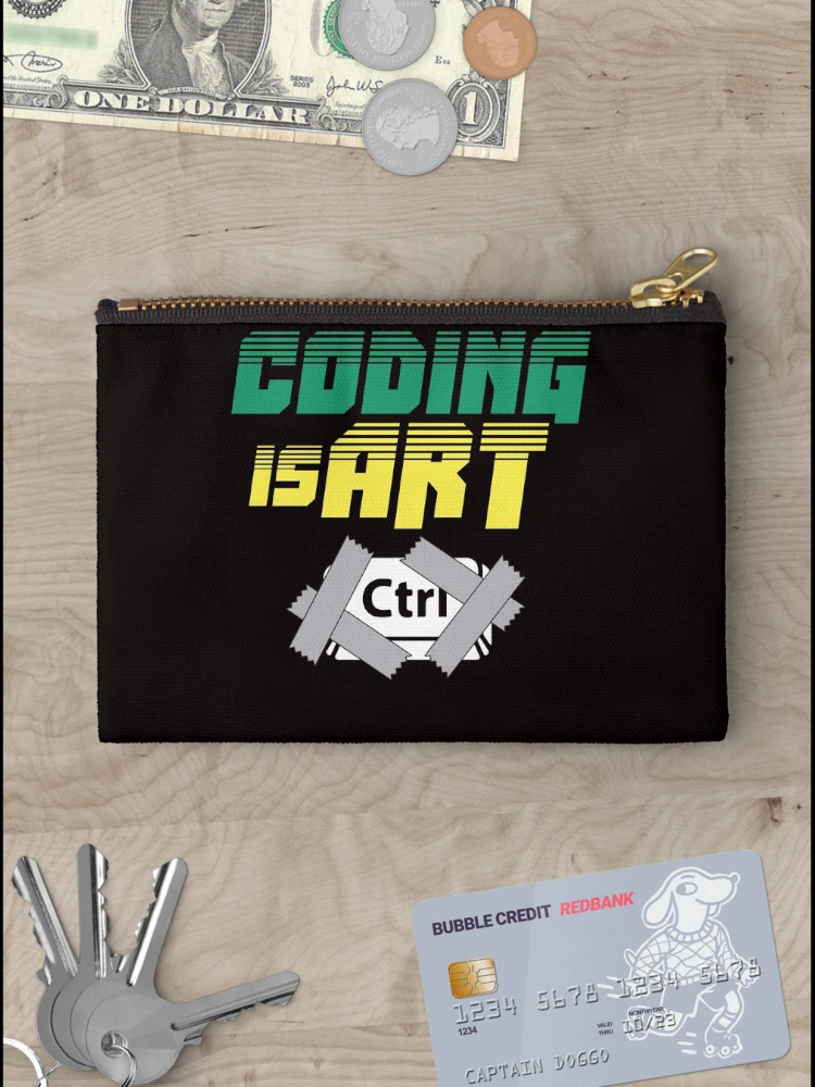 Thumbnail 3 of 4, Zipper Pouch, Coding Art Coder Programmer Developer Computer Science Nerd designed and sold by TomGiantDesigns.