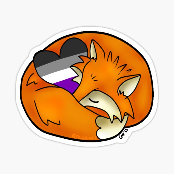 Item preview, Sleepy Asexual Fox designed and sold by RaiKaiBubble.