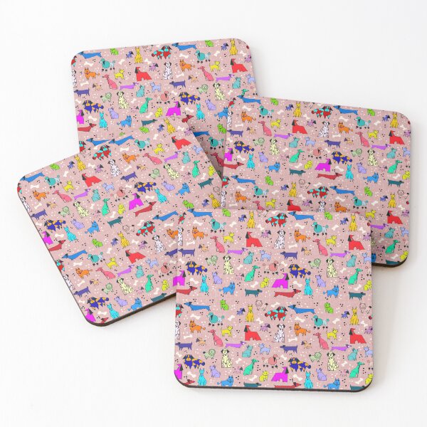 Item preview, Coloured Dogs Pink designed and sold by Kazartcreations.