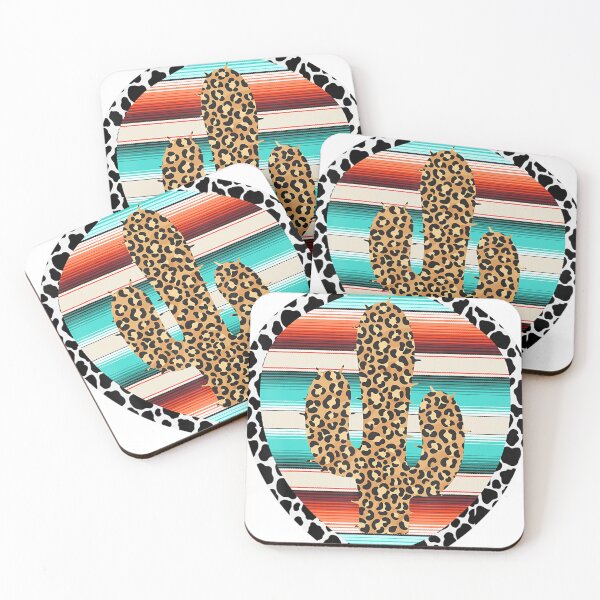 Item preview, Funny Leopard Cactus Serape Cactus Turquoise Cow Print  designed and sold by odervzdarisw.