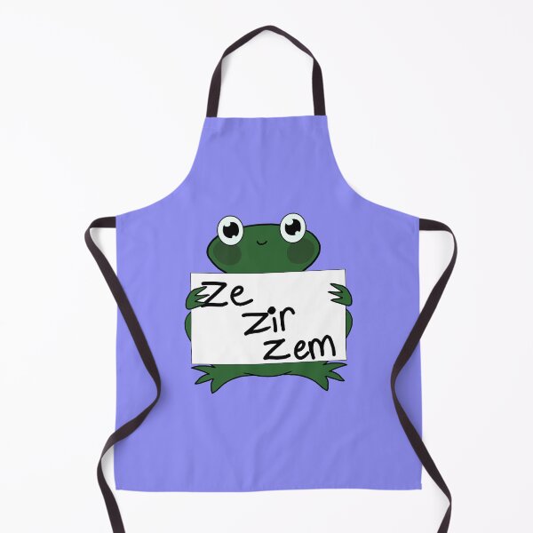 Item preview, Ze/zir/zem pronoun neopronoun pin frog LGBTQ+ nonbinary enby trans designed and sold by Spell-the-Bee.