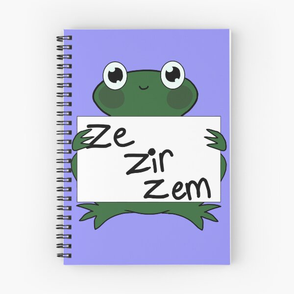 Artikelvorschau, Ze/zir/zem Pronomen Neopronomen Pin Frosch LGBTQ+ nichtbinär enby trans entworfen und verkauft von Spell-the-Bee.