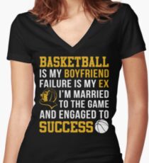 Basketball Is My Boyfriend Women's Fitted V-Neck T-Shirt
