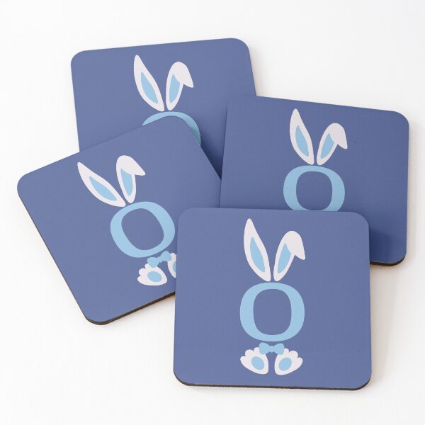 Item preview, O Letter Monogram Initial Blue Bunny Easter designed and sold by SpringMoonPress.