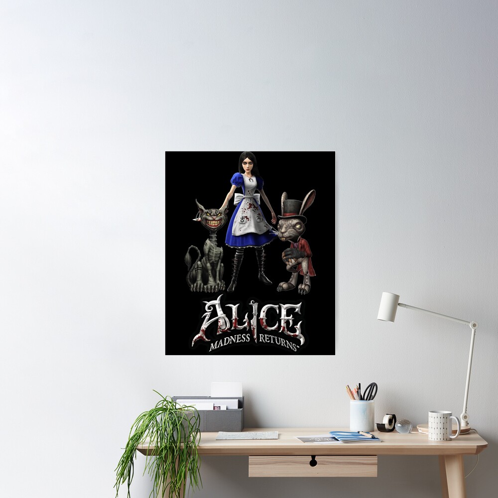 Alice: Madness Returns-Alice Liddell, Cheshire Cat, White Rabbit | Art  Board Print