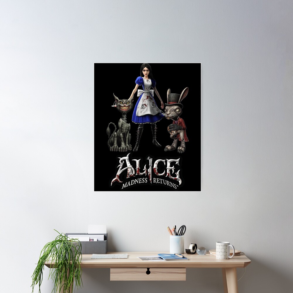 Alice: Madness Returns-Alice Liddell, Cheshire Cat, White Rabbit | Art  Board Print