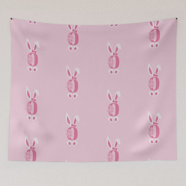 Item preview, O Letter Floral Monogram Initial Pink Bunny Easter designed and sold by SpringMoonPress.