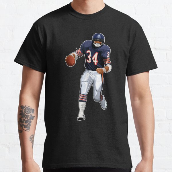 80s Chicago Bears 34 Walter Payton GSH Football NFL T-shirt 