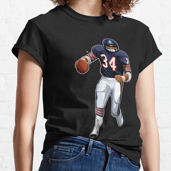 80s Chicago Bears 34 Walter Payton GSH Football NFL T-shirt 