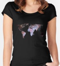 Space Continents Women's Fitted Scoop T-Shirt