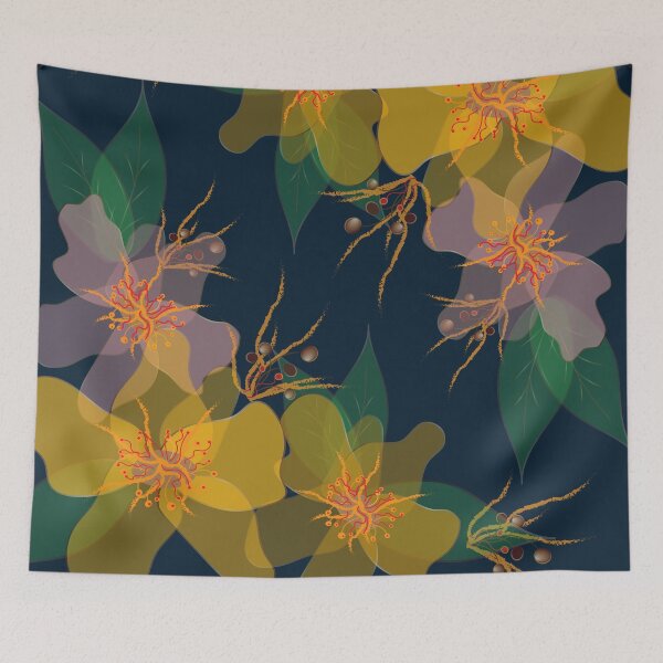 Item preview, Delicate Flowers Dark Blue designed and sold by ChantalDesign.