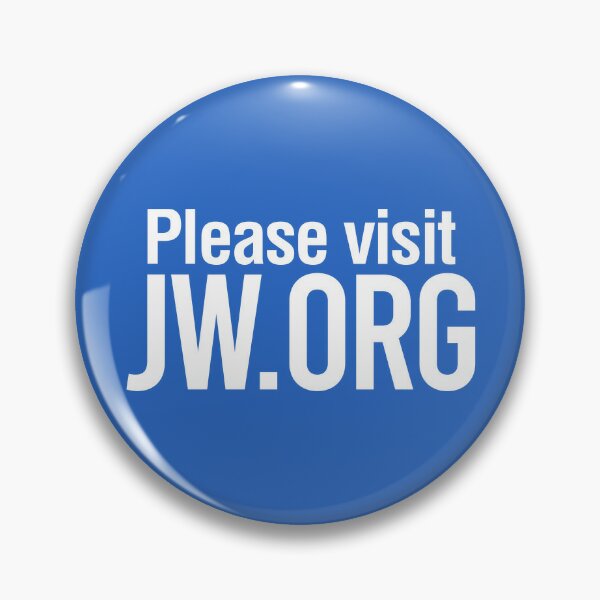 JW.org Round Premium Pinback Buttons, Blue JW.org Pins, Text Buttons